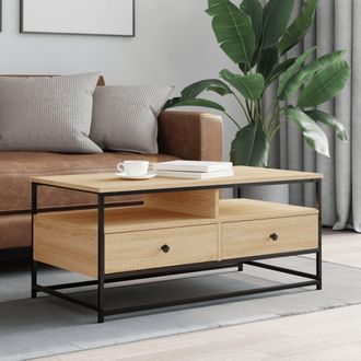 vidaXL Mesa De Centro Madera De Ingenier&iacute;a Roble Sonoma 100x51x45 Cm Vidaxl