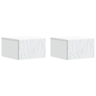 vidaXL Mesa Lateral Montada En La Pared 2 Pcs Blanco 34,5 X 33 X 20 Cm Vidaxl