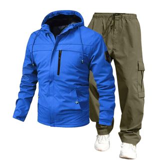 Generic Mens Ski Jacket & Trousers Set Snow Suit: Ski Jacket & Pants Set Waterproof Windproof Outdoor Work Skiing Suits Plus Size Hiking Jackets Long Pants Br