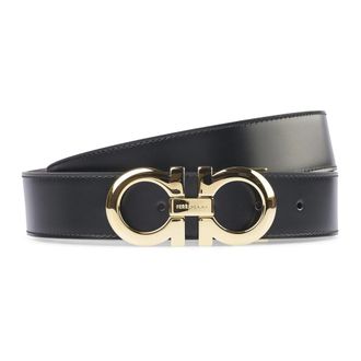 Ferragamo Accessoires, Dames, Zwart, 115 CM, Leer, Reversible Riem