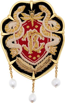 Roberto Cavalli RC Monogram Crest Brooch