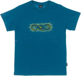 PROPAGANDA Turquoise Heren Tee met Print - Heren - T-shirts - Blauw - XS - Katoen - Tops