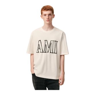 Ami Heren, Tops, Beige, Maat: S Katoen
