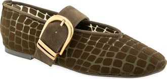 Kenneth Cole Tamarra Mary Jane Flat in Olive Mesh at Nordstrom, Size 5.5