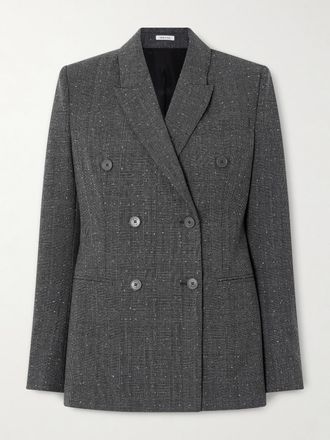 Alexander McQueen Blazer Doppiopetto In Lana - Grigio