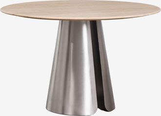 Sklum Mesa De Comedor Redonda &Oslash;120 Cm En Acero Inoxidable Baelor Sklum