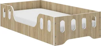 OEM Cama Infantil Montessori Lacada De 140x70 Cm, Sonoma