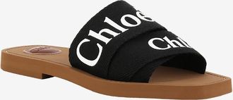 Chlo&eacute; Flache Pantoletten aus Leinen Woody