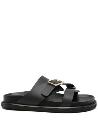 DONNAR&igrave; Leren sandalen - Zwart