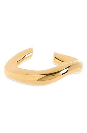 Balenciaga Eisa Cuff Bracelet in Archive Shiny Gold at Nordstrom, Size Small