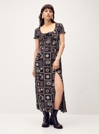 Twik Womens Crinkled-effect maxi dress