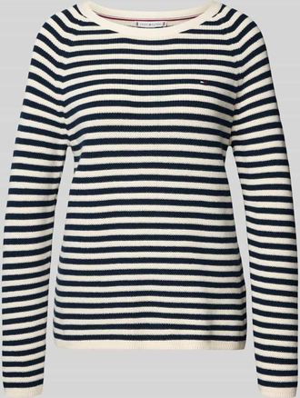 Tommy Hilfiger Regular Fit Pullover aus reiner Baumwolle in Dunkelblau, Gr&ouml;&szlig;e XL