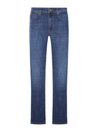 Incotex Regular Jeans In Medium Wash Denim