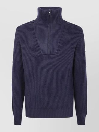 FILIPPO DE LAURENTIIS virgin wool half zip jumper
