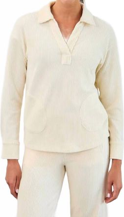 FDJ Cora Corduroy Popover Top In Creme