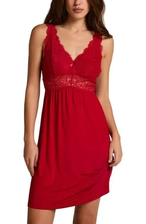 Hunkem&ouml;ller Nora Lace Slip Dress in Burgundy at Nordstrom, Size Xx-Large