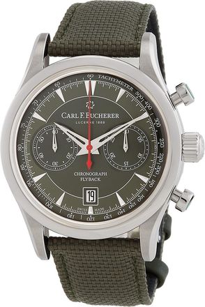Bucherer Pre-owned Carl F. Bucherer Manero Chronograph Tachymeter Olive Green Dial Mens Watch 00.10919.08.93.98