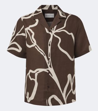Frescobol Carioca Printed linen bowling shirt