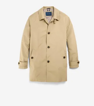 Cole Haan Mens Stand Collar Rain Jacket - Beige Size Medium