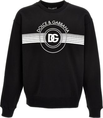 Dolce & Gabbana BlackWhite Logo Print Sweatshirt