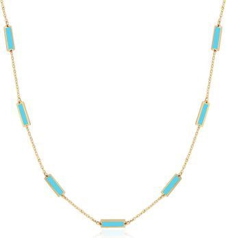 The Lovery Turquoise Bar Chain Necklace