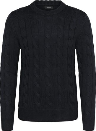 Matinique Stijlvolle Gebreide Trui - Heren - Ronde hals truien - Blauw - L - Truien & Vesten