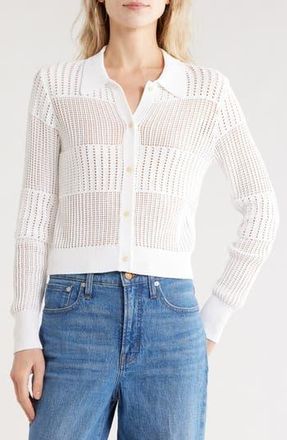 Frame Denim Shrunken Crochet Cardigan in Cream at Nordstrom Rack, Size X-Large
