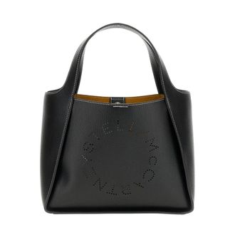 Stella McCartney Stella McCartney, Handbags, female, Black, Size: ONE SIZE Logo Crossbody Tote Bag