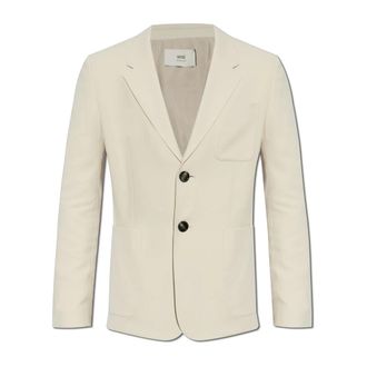Ami Blazers, male, Beige, Size: XL Blazer with open lapels