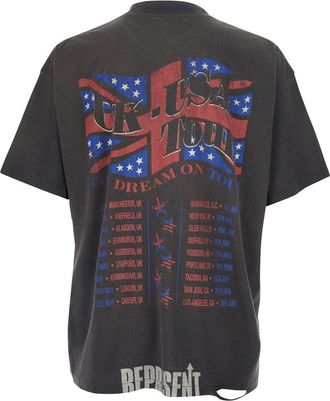 Represent Mens T-Shirt Dream On Tour Grey Cotton T-Shirts And Polos