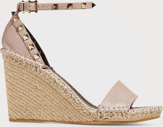 Valentino Garavani Rockstud Double Espadrille Wedge Sandals