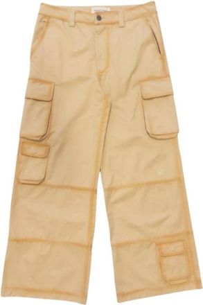 Untitled Artworks Utility Cargo Wide Broek - Heren - Wijde Broeken - Beige - S - Broeken