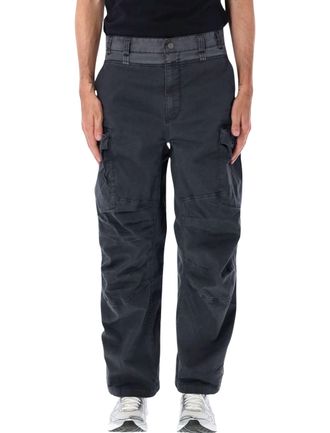 Diesel Wide-Leg Cargo Pants with Multi-Pocket Utility Design