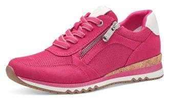 Marco Tozzi Keilsneaker MARCO TOZZI, Damen, Gr. 37, pink, Lederimitat, Textil, Veloursleder, Schuhe Keilsneaker, Freizeitschuh, Halbschuh, Schn&uuml;rschuh in veganer 