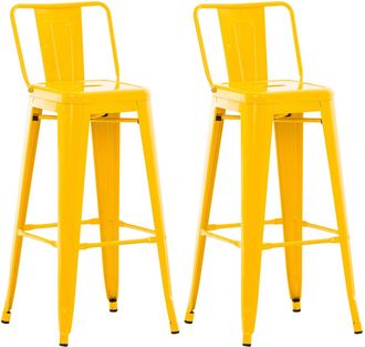 Clp Juego De 2 Taburetes De Bar Mason Amarillo