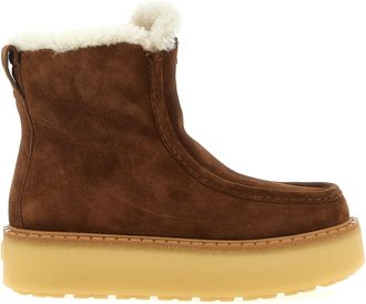 Prada Brown Calfskin Ankle Womens Boots
