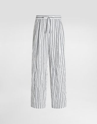 Dolce & Gabbana Crinkled Striped Poplin Vanity Trousers - Man Pants And Shorts Multicolor 44