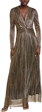 Anne Klein Lurex Plisse Twist Front Maxi Dress