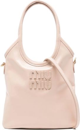 Miu Miu Shopper met logo-reliëf - Roze