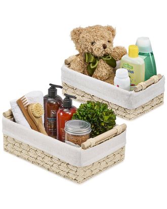 Sorbus Set Of 2 Woven Boho Decor Baskets