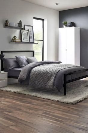 Julian Bowen Soto Metal Bed in Black | Size: Small Double