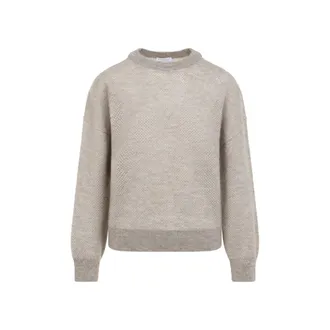 Brunello Cucinelli Beige Knitted Crew Neck Sweater