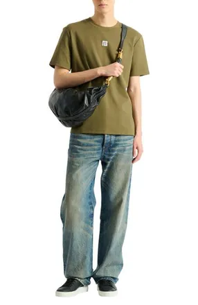 Balmain T-shirt with embroidered logo in Khaki at Nordstrom, Size Xx-Large Eu