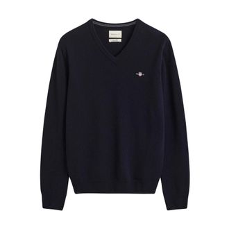 GANT Maglione con scollo a V - - Knitwear - Uomo - Blu - L
