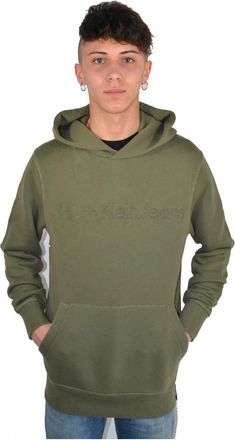 Calvin Klein Groene Hoodie met Logo op de Voorkant - Heren - Hoodies - Groen - XS - Katoen - Hoodies & sweatvesten