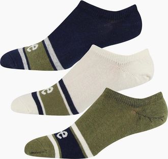 Lee Mens Gerrard Lettering Ankle Socks 3 Pack - Tan - Size: 9/9.5/10.5/10/11