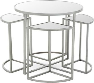 Premier Housewares Farran Set of Five Silver Tables