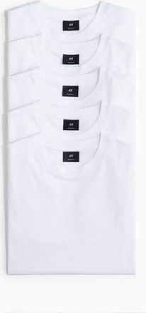 H&M 5-Pack Regular Fit T-Shirts in White at Nordstrom, Size Xx-Large