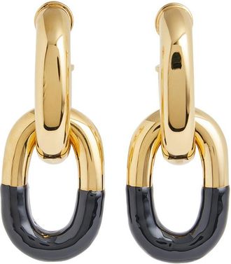 Paco Rabanne XL Link Drop Earrings - Black And Caramel - One Size