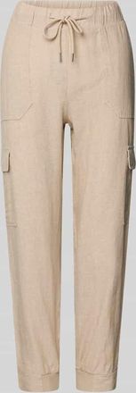 Freequent Tapered Fit Leinenhose mit Cargotaschen Modell Lava in Sand, Gr&ouml;&szlig;e S